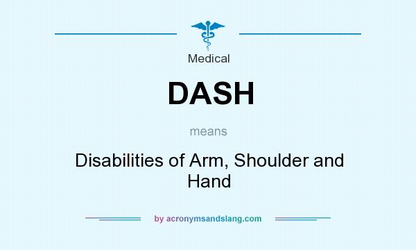What does DASH mean? It stands for Disabilities of Arm, Shoulder and Hand