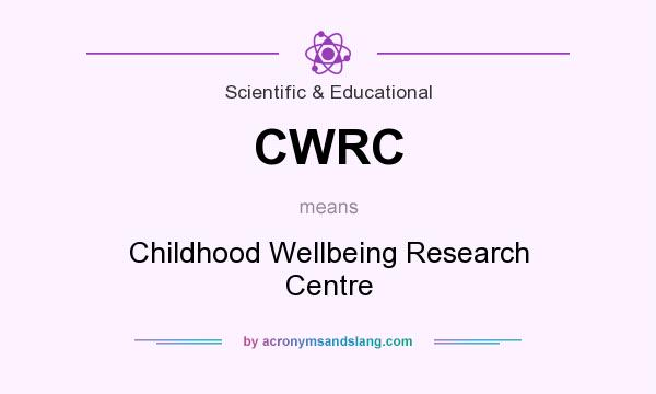 What does CWRC mean? It stands for Childhood Wellbeing Research Centre