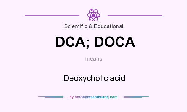 What does DCA; DOCA mean? It stands for Deoxycholic acid