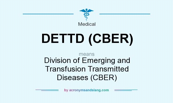 What does DETTD (CBER) mean? It stands for Division of Emerging and Transfusion Transmitted Diseases (CBER)