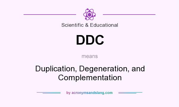 What does DDC mean? It stands for Duplication, Degeneration, and Complementation