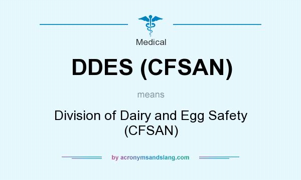 What does DDES (CFSAN) mean? It stands for Division of Dairy and Egg Safety (CFSAN)