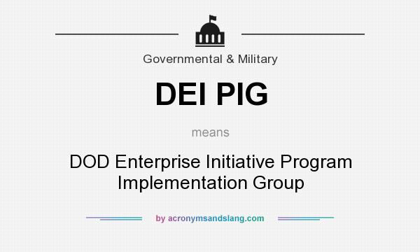 What does DEI PIG mean? It stands for DOD Enterprise Initiative Program Implementation Group