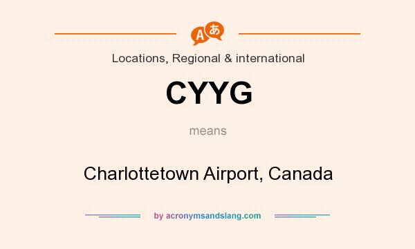 What does CYYG mean? It stands for Charlottetown Airport, Canada