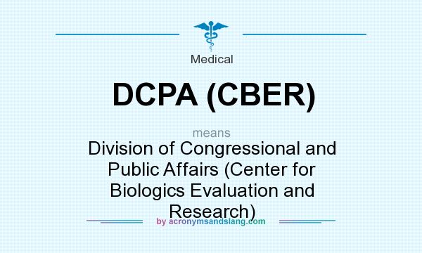 What does DCPA (CBER) mean? It stands for Division of Congressional and Public Affairs (Center for Biologics Evaluation and Research)