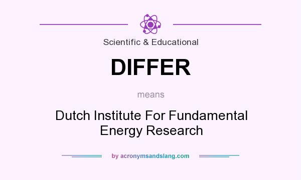 What does DIFFER mean? It stands for Dutch Institute For Fundamental Energy Research