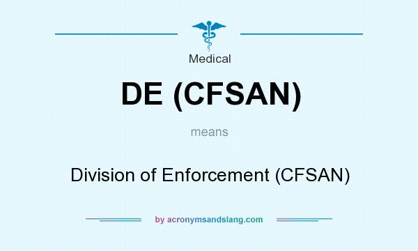What does DE (CFSAN) mean? It stands for Division of Enforcement (CFSAN)