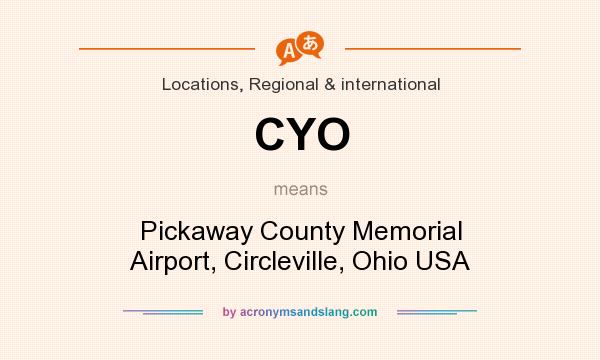 What does CYO mean? It stands for Pickaway County Memorial Airport, Circleville, Ohio USA