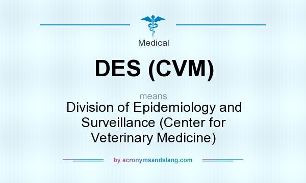What does DES (CVM) mean? It stands for Division of Epidemiology and Surveillance (Center for Veterinary Medicine)