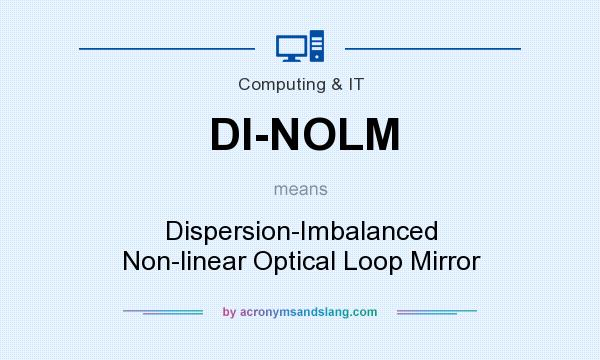 What does DI-NOLM mean? It stands for Dispersion-Imbalanced Non-linear Optical Loop Mirror
