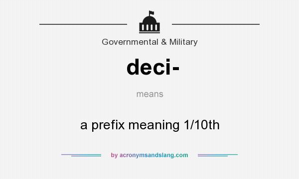 What does deci- mean? It stands for a prefix meaning 1/10th