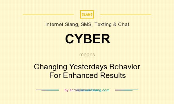 What does CYBER mean? It stands for Changing Yesterdays Behavior For Enhanced Results
