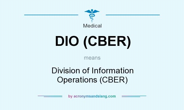 What does DIO (CBER) mean? It stands for Division of Information Operations (CBER)