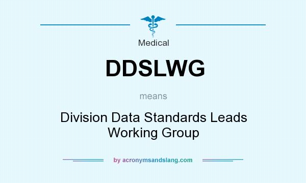 What does DDSLWG mean? It stands for Division Data Standards Leads Working Group