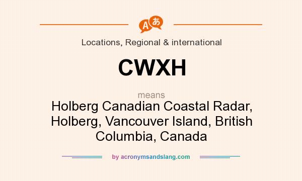 What does CWXH mean? It stands for Holberg Canadian Coastal Radar, Holberg, Vancouver Island, British Columbia, Canada