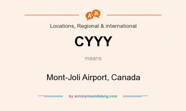 What does CYYY mean? It stands for Mont-Joli Airport, Canada