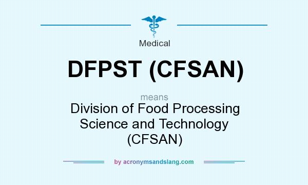 What does DFPST (CFSAN) mean? It stands for Division of Food Processing Science and Technology (CFSAN)