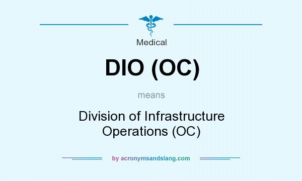 What does DIO (OC) mean? It stands for Division of Infrastructure Operations (OC)
