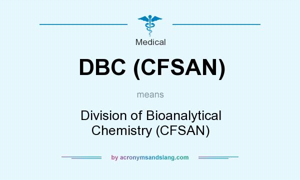 What does DBC (CFSAN) mean? It stands for Division of Bioanalytical Chemistry (CFSAN)