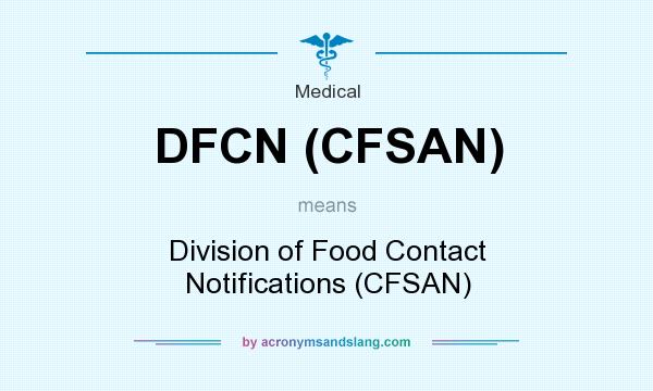 What does DFCN (CFSAN) mean? It stands for Division of Food Contact Notifications (CFSAN)