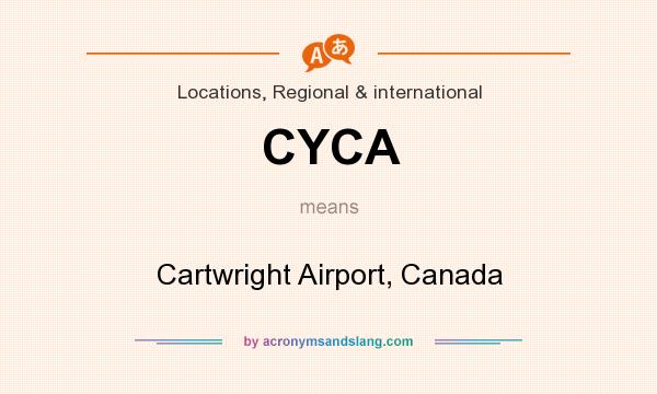 What does CYCA mean? It stands for Cartwright Airport, Canada