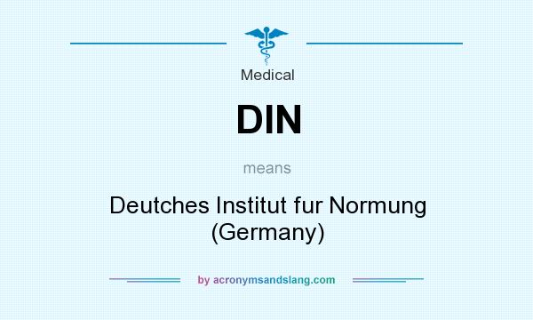 What does DIN mean? It stands for Deutches Institut fur Normung (Germany)