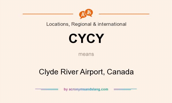 What does CYCY mean? It stands for Clyde River Airport, Canada