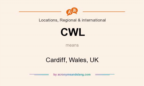 What does CWL mean? It stands for Cardiff, Wales, UK