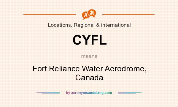 What does CYFL mean? It stands for Fort Reliance Water Aerodrome, Canada