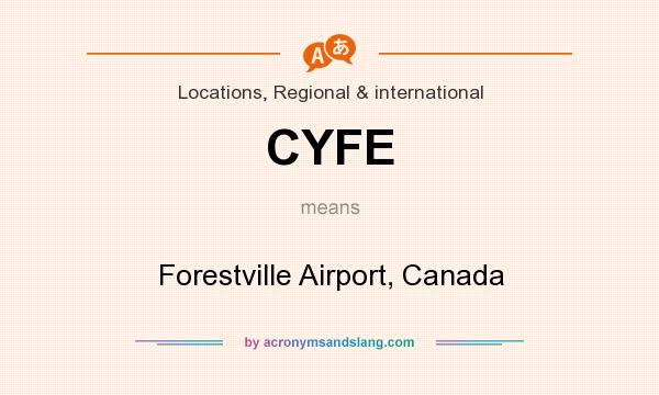 What does CYFE mean? It stands for Forestville Airport, Canada