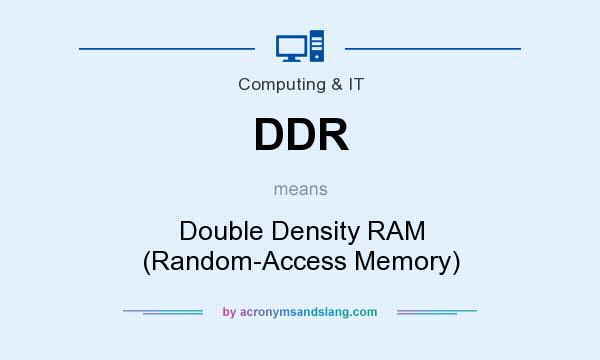 What does DDR mean? It stands for Double Density RAM (Random-Access Memory)