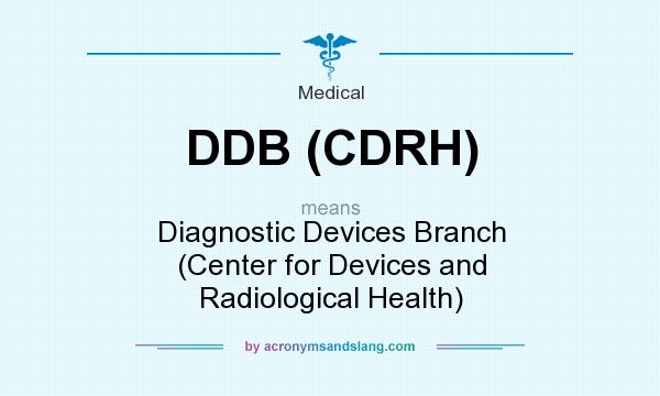 What does DDB (CDRH) mean? It stands for Diagnostic Devices Branch (Center for Devices and Radiological Health)