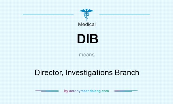What does DIB mean? It stands for Director, Investigations Branch