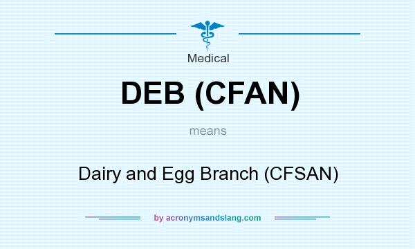 What does DEB (CFAN) mean? It stands for Dairy and Egg Branch (CFSAN)