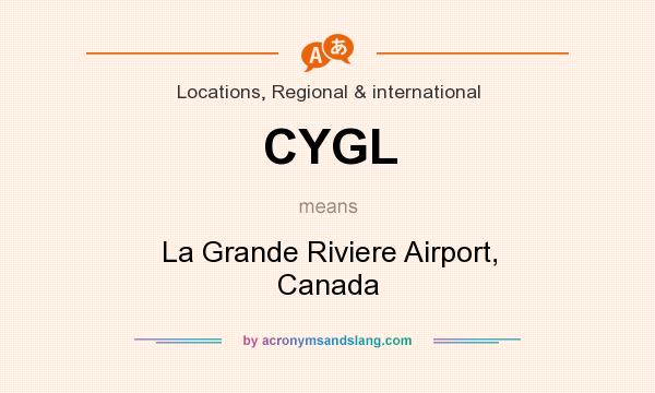 What does CYGL mean? It stands for La Grande Riviere Airport, Canada