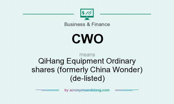 What does CWO mean? It stands for QiHang Equipment Ordinary shares (formerly China Wonder) (de-listed)