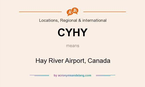 What does CYHY mean? It stands for Hay River Airport, Canada