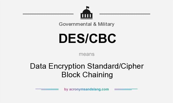What does DES/CBC mean? It stands for Data Encryption Standard/Cipher Block Chaining