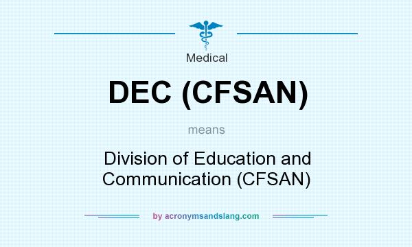 What does DEC (CFSAN) mean? It stands for Division of Education and Communication (CFSAN)