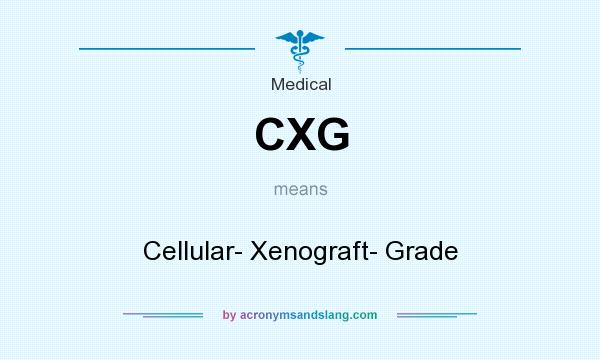 What does CXG mean? It stands for Cellular- Xenograft- Grade