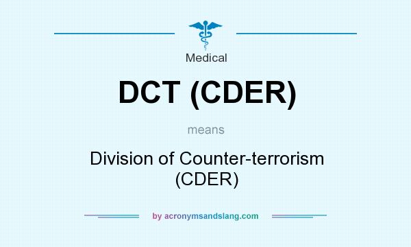 What does DCT (CDER) mean? It stands for Division of Counter-terrorism (CDER)