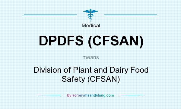 What does DPDFS (CFSAN) mean? It stands for Division of Plant and Dairy Food Safety (CFSAN)