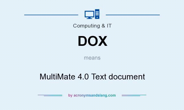 What does DOX mean? It stands for MultiMate 4.0 Text document