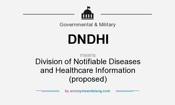 What does DNDHI mean? It stands for Division of Notifiable Diseases and Healthcare Information (proposed)