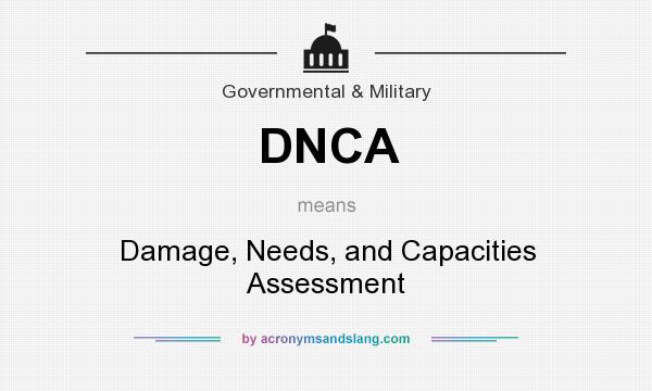 What does DNCA mean? It stands for Damage, Needs, and Capacities Assessment