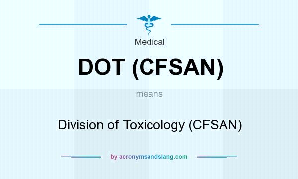 What does DOT (CFSAN) mean? It stands for Division of Toxicology (CFSAN)