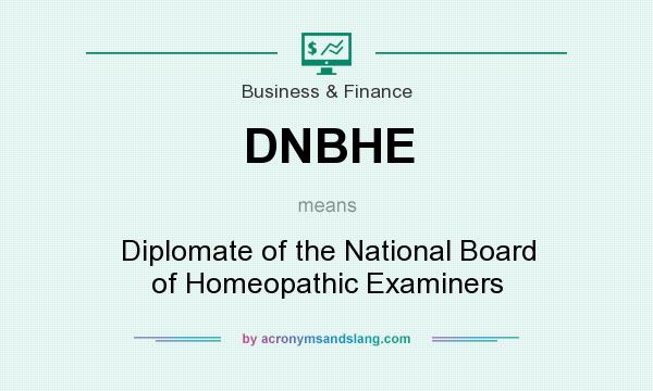 What does DNBHE mean? It stands for Diplomate of the National Board of Homeopathic Examiners