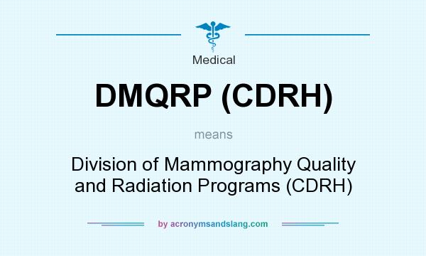 What does DMQRP (CDRH) mean? It stands for Division of Mammography Quality and Radiation Programs (CDRH)