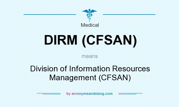 What does DIRM (CFSAN) mean? It stands for Division of Information Resources Management (CFSAN)