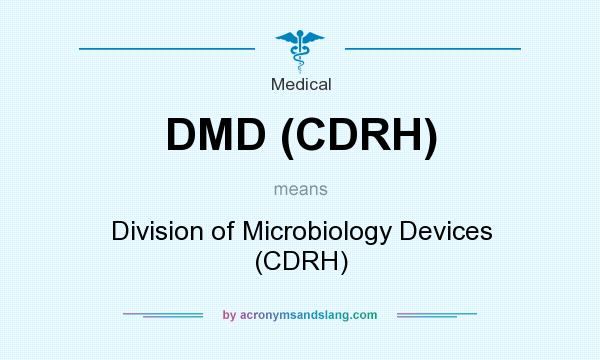 What does DMD (CDRH) mean? It stands for Division of Microbiology Devices (CDRH)